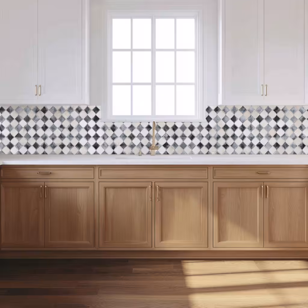 The Clean Demo Project - Glass backsplash in Aurora